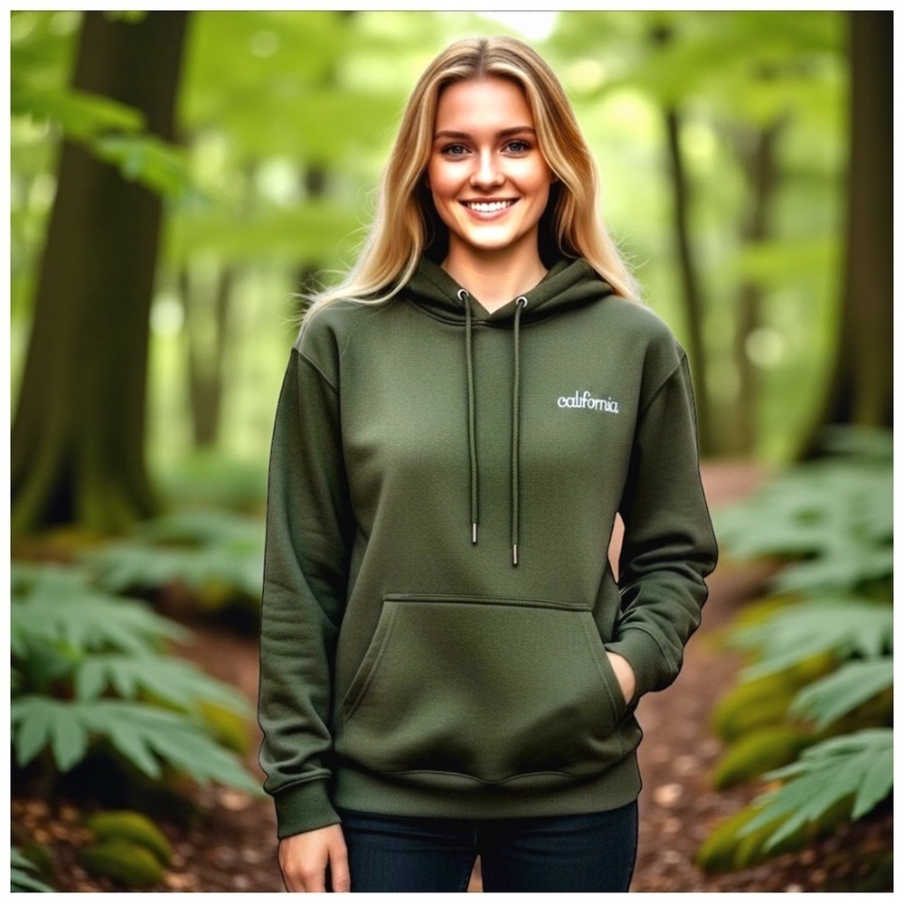 Brooklyn Karma Olive Green ‘California’ Hoodie. Large - Picture 10 of 11